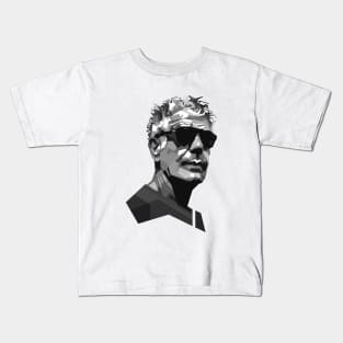 Anthony Bourdain grayscale Kids T-Shirt